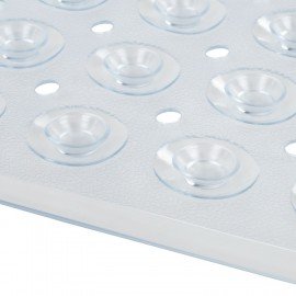 Коврик для ванны противоскользящий 70х38см, "Полусферы", прозрачный, ПВХ, присоски, PRIMILA, 700382