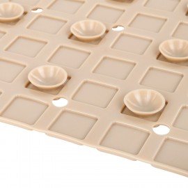 Коврик для ванны противоскользящий 71х40см, "Пиксели", бежевый, ПВХ, присоски, PRIMILA, 700383