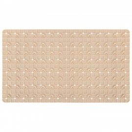 Коврик для ванны противоскользящий 71х40см, "Пиксели", бежевый, ПВХ, присоски, PRIMILA, 700383