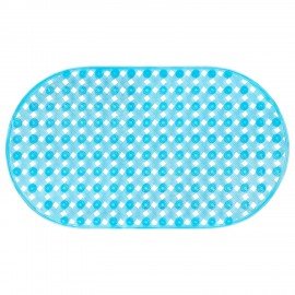Коврик для ванны противоскользящий 69х39см, "Ротанг", овальный, голубой, ПВХ, PRIMILA, 700384