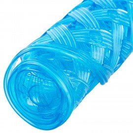 Коврик для ванны противоскользящий 69х39см, "Ротанг", овальный, голубой, ПВХ, PRIMILA, 700384