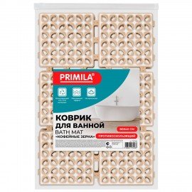 Коврик для ванны противоскользящий износостойкий 80х40см, "Кофейные зерна", ПП+ТПЭ, PRIMILA, 700386