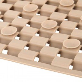 Коврик для ванны противоскользящий 66х36см, "Мозаика", бежевый, ТПЭ, присоски, PRIMILA, 700387