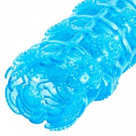 Коврик для ванны противоскользящий 68х39см, "Молекулы", овальный, голубой, ПВХ, PRIMILA, 700388