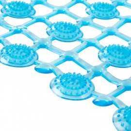 Коврик для ванны противоскользящий 68х39см, "Молекулы", овальный, голубой, ПВХ, PRIMILA, 700388