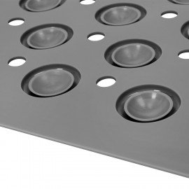 Коврик для ванны противоскользящий с теркой для ступней 68х36см, серый, ПВХ, присоски, PRIMILA, 700389