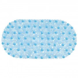 Коврик для ванны противоскользящий 64х36см "Ручей", овальный, голубой, ПВХ, PRIMILA, 700390