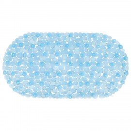 Коврик для ванны противоскользящий 64х36см "Ручей", овальный, голубой, ПВХ, PRIMILA, 700390