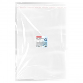 Пакеты БОПП с клеевым клапаном КОМПЛЕКТ 100 штук, 40х60+4 см, 30 мкм с усиленным швом, BRAUBERG, 700412