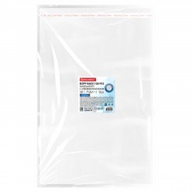 Пакеты БОПП с клеевым клапаном ПЛОТНЫЕ КОМПЛЕКТ 100 штук, 25 х 35 + 4 см, 53 мкм с усиленным швом, BRAUBERG, 700417
