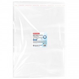 Пакеты БОПП с клеевым клапаном КОМПЛЕКТ 100 штук, 30 х 40 + 4 см, 53 мкм с усиленным швом, BRAUBERG, 700418