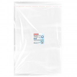 Пакеты БОПП с клеевым клапаном КОМПЛЕКТ 100 штук, 40 х 60 + 4 см, 53 мкм с усиленным швом, BRAUBERG, 700420