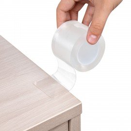 Многоразовая двухсторонняя прозрачная крепежная лента Скотч NANO tape 3 м x 5 см, толщина 1 мм, WBZ, 700427