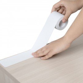 Клейкая лента бордюрная для ванны и кухни 60 мм х 3,2 м, белая, акриловая основа, WBZ, 700429