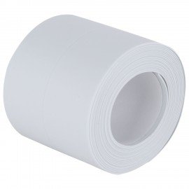 Клейкая лента бордюрная для ванны и кухни 60 мм х 3,2 м, белая, акриловая основа, WBZ, 700429