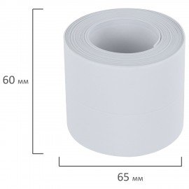 Клейкая лента бордюрная для ванны и кухни 60 мм х 3,2 м, белая, акриловая основа, WBZ, 700429
