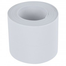 Клейкая лента бордюрная для ванны и кухни 60 мм х 3,2 м, белая, акриловая основа, WBZ, 700429