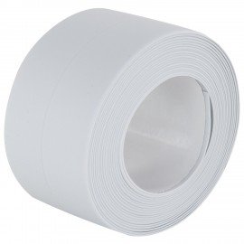 Клейкая лента бордюрная для ванны и кухни 38 мм х 3,2 м, белая, акриловая основа, WBZ, 700430