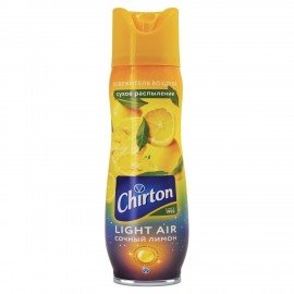 Освежитель воздуха аэрозольный 300 мл CHIRTON (Чиртон) Light Air "Сочный лимон", сухое распыление, 45620, 4607145645620
