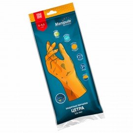 Перчатки латексные MANIPULA Specialist Цетра, КЩС-1, размер 9-9,5 (L), оранжевые, L-F-04/CG-947