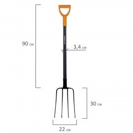 Вилы садовые стальные 22х30см, L=120см, черенок сталь V-ручка, RABBITEX "strong metal, 700490