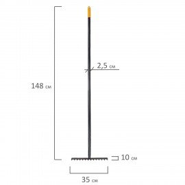Грабли 14 зубьев цельнометаллические 35х10см, L=150см, черенок сталь, RABBITEX "long, 700493