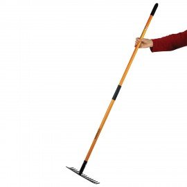 Грабли 14 зубьев стальные 35х10см, L=150 см, черенок стекловолокно, RABBITEX "fiberglass", 700494