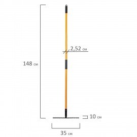 Грабли 14 зубьев стальные 35х10см, L=150 см, черенок стекловолокно, RABBITEX "fiberglass", 700494