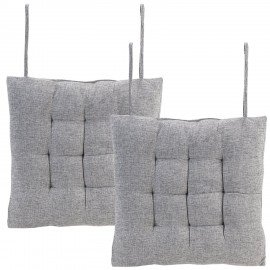 Подушка на стул "РОГОЖКА", 40x40см, полиэстер, светло-серая, PRIMILA LUX, 700498