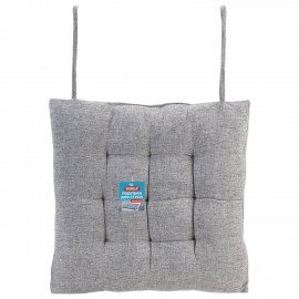 Подушка на стул "РОГОЖКА", 40x40см, полиэстер, светло-серая, PRIMILA LUX, 700498