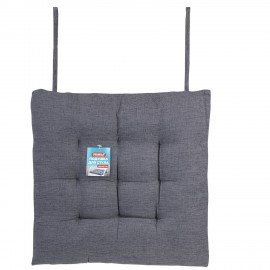 Подушка на стул "РОГОЖКА", 40x40см, полиэстер, серая, PRIMILA LUX, 700499