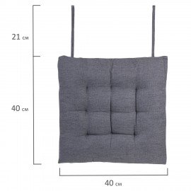 Подушка на стул "РОГОЖКА", 40x40см, полиэстер, серая, PRIMILA LUX, 700499