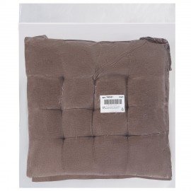 Подушка на стул "РОГОЖКА", 40x40см, полиэстер, коричневая, PRIMILA LUX, 700501
