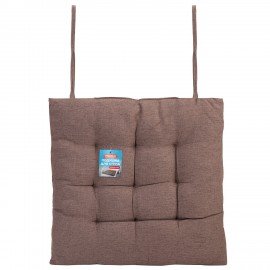 Подушка на стул "РОГОЖКА", 40x40см, полиэстер, коричневая, PRIMILA LUX, 700501