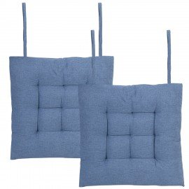 Подушка на стул "РОГОЖКА", 40x40см, полиэстер, синяя, PRIMILA LUX, 700503