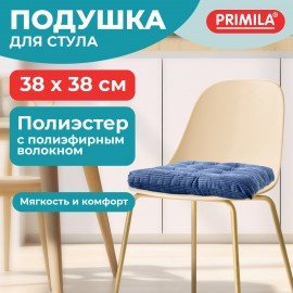 Подушка на стул "ВЕЛЬВЕТ" 38х38см, полиэстер, синяя, PRIMILA CLASSIC,700505