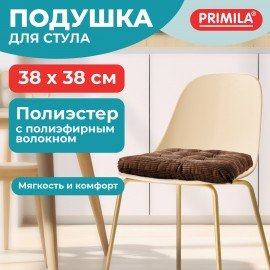 Подушка на стул "ВЕЛЬВЕТ" 38х38см, полиэстер, коричневая, PRIMILA CLASSIC,700506