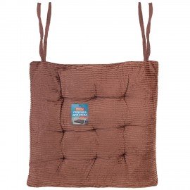 Подушка на стул "ВЕЛЬВЕТ" 38х38см, полиэстер, коричневая, PRIMILA CLASSIC,700506