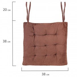 Подушка на стул "ВЕЛЬВЕТ" 38х38см, полиэстер, коричневая, PRIMILA CLASSIC,700506