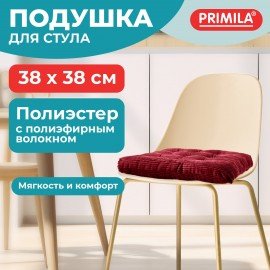 Подушка на стул "ВЕЛЬВЕТ" 38х38см, полиэстер, бордовая, PRIMILA CLASSIC,700507