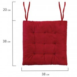 Подушка на стул "ВЕЛЬВЕТ" 38х38см, полиэстер, бордовая, PRIMILA CLASSIC,700507