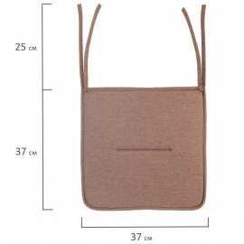 Подушка на стул плоская "РОГОЖКА" 37x37см, полиэстер, коричневая, PRIMILA STANDARD, 700509