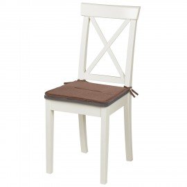 Подушка на стул плоская "РОГОЖКА" 37x37см, полиэстер, коричневая, PRIMILA STANDARD, 700509