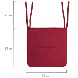 Подушка на стул плоская "РОГОЖКА" 37x37см, полиэстер, бордовая, PRIMILA STANDARD, 700510