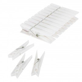 Прищепки бельевые 7,8 см, КОМПЛЕКТ 10 штук, пластик, белые, PRIMILA ORIGINAL, 700512