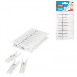Прищепки бельевые 7,8 см, КОМПЛЕКТ 10 штук, пластик, белые, PRIMILA ORIGINAL, 700512