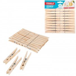 Прищепки бельевые 8,4 см, КОМПЛЕКТ 20 штук, дерево, PRIMILA WOOD, 700513