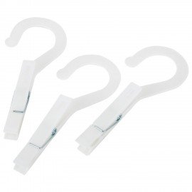 Прищепки бельевые с крючком 13 см, КОМПЛЕКТ 5 штук, пластик, белые, PRIMILA EXTRA, 700518