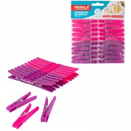 Прищепки бельевые 6,8 см, КОМПЛЕКТ 20 штук, пластик, ассорти, PRIMILA COMPACT, 700520