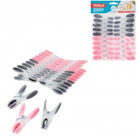 Прищепки бельевые 8,2 см, КОМПЛЕКТ 20 штук, прорезиненный пластик, ассорти, PRIMILA PREMIUM, 700522